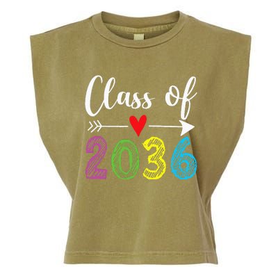 Class Of 2036 Grow With Me Prek Kindergarten Graduation Garment-Dyed Women's Muscle Tee