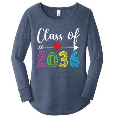 Class Of 2036 Grow With Me Prek Kindergarten Graduation Women's Perfect Tri Tunic Long Sleeve Shirt