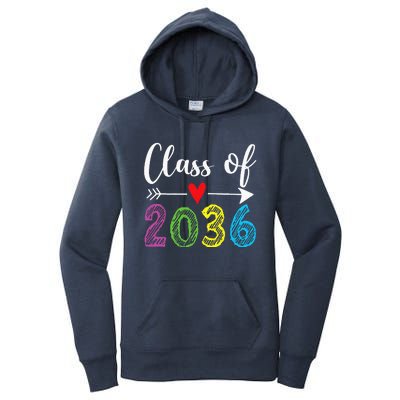 Class Of 2036 Grow With Me Prek Kindergarten Graduation Women's Pullover Hoodie