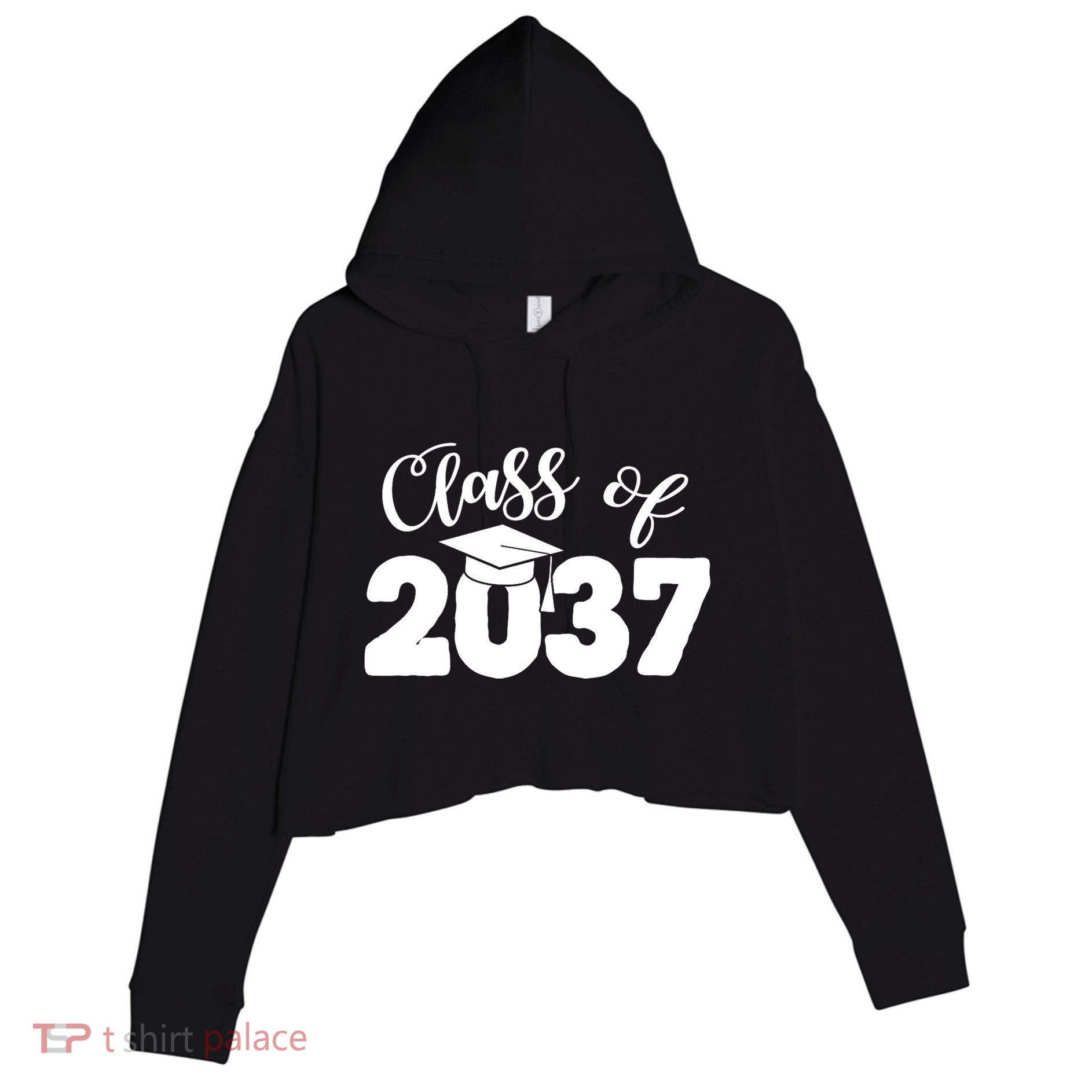 Class Of 2037 Grow With Me Crop Fleece Hoodie