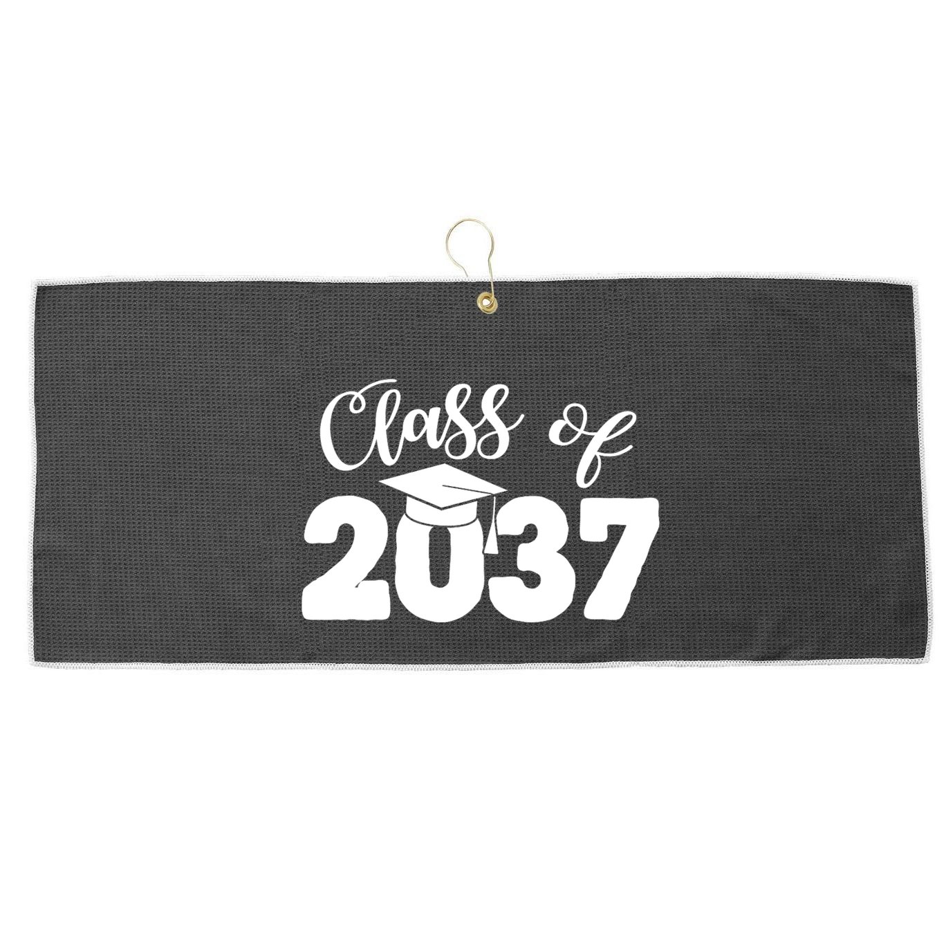Class Of 2037 Grow With Me Large Microfiber Waffle Golf Towel