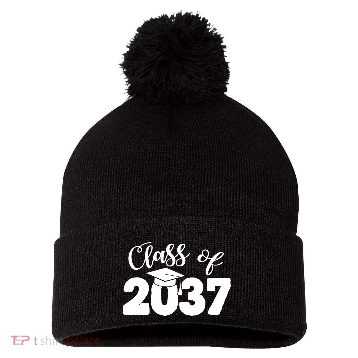 Class Of 2037 Grow With Me Pom Pom 12in Knit Beanie