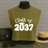 Class Of 2037 Grow With Me Garment-Dyed Women's Muscle Tee