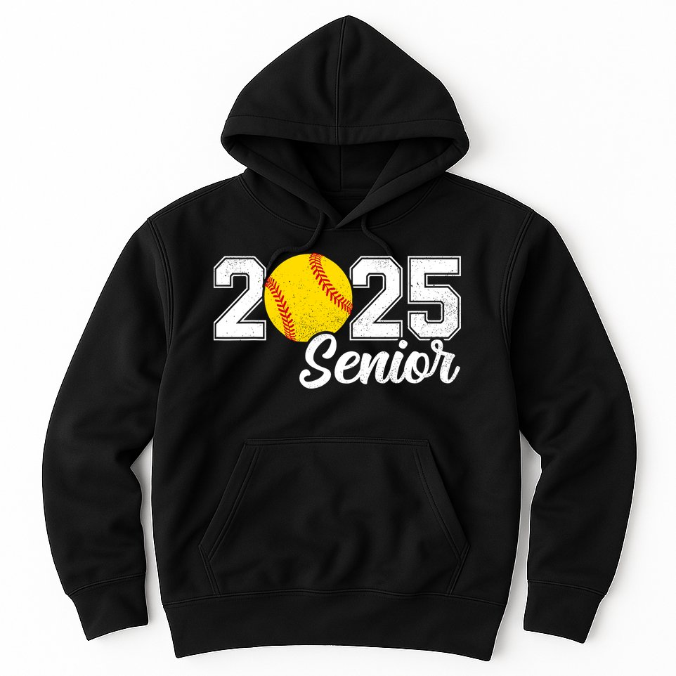 Class Of 2025 Softball Senior Retro Senior 2025 Softball Hoodie