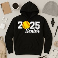 Class Of 2025 Softball Senior Retro Senior 2025 Softball Hoodie