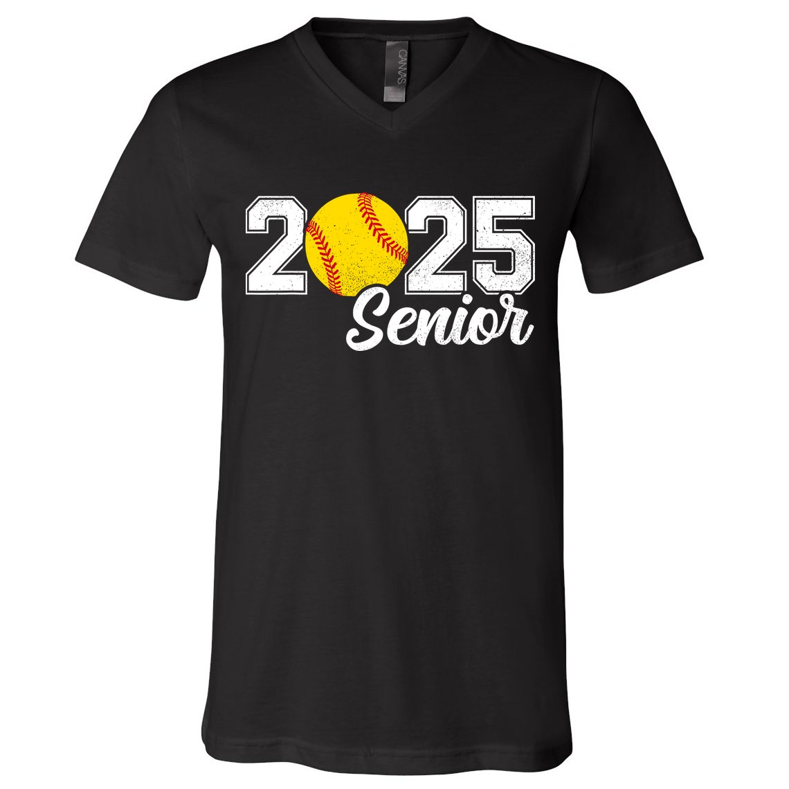 Class Of 2025 Softball Senior Retro Senior 2025 Softball V-Neck T-Shirt