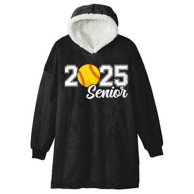 Class Of 2025 Softball Senior Retro Senior 2025 Softball Hooded Wearable Blanket