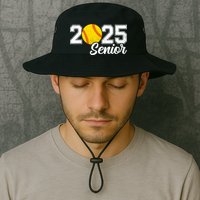 Class Of 2025 Softball Senior Retro Senior 2025 Softball Bucket Hat