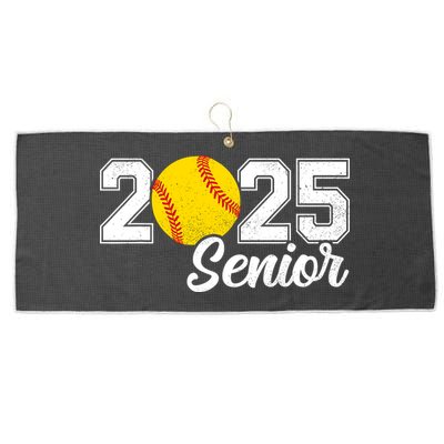 Class Of 2025 Softball Senior Retro Senior 2025 Softball Large Microfiber Waffle Golf Towel