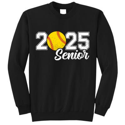 Class Of 2025 Softball Senior Retro Senior 2025 Softball Tall Sweatshirt