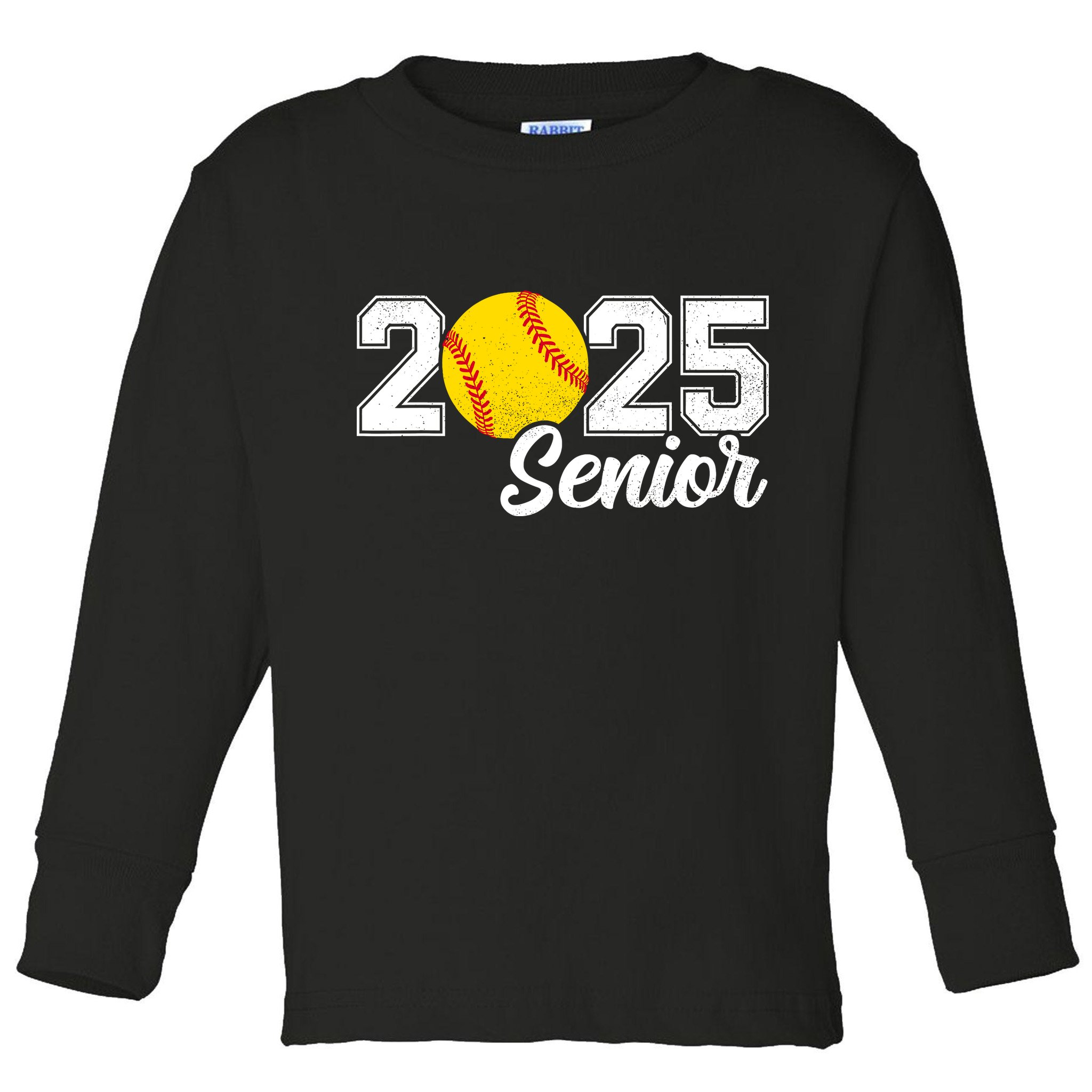 Class Of 2025 Softball Senior Retro Senior 2025 Softball Toddler Long Sleeve Shirt