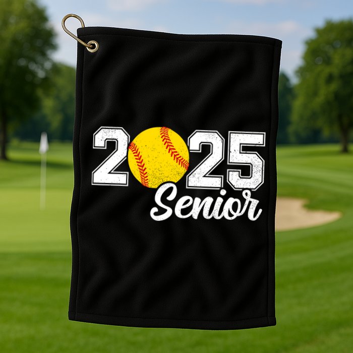 Class Of 2025 Softball Senior Retro Senior 2025 Softball Golf Towel