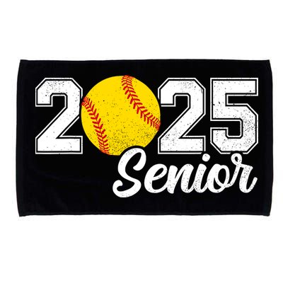 Class Of 2025 Softball Senior Retro Senior 2025 Softball Microfiber Hand Towel