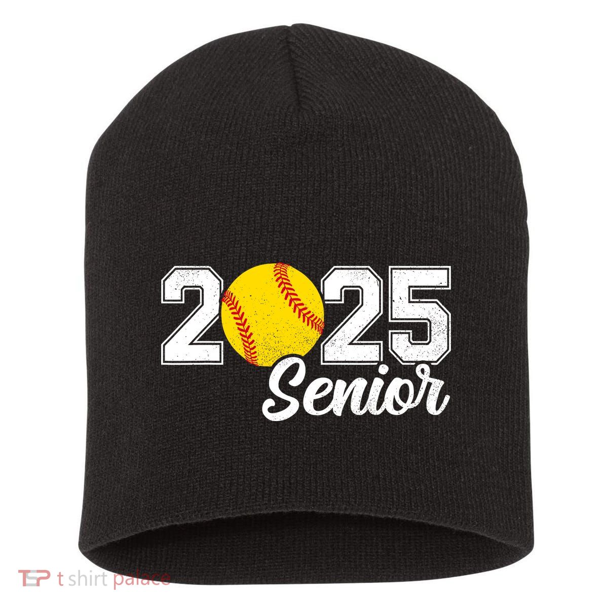 Class Of 2025 Softball Senior Retro Senior 2025 Softball Short Acrylic Beanie
