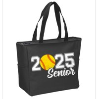 Class Of 2025 Softball Senior Retro Senior 2025 Softball Zip Tote Bag