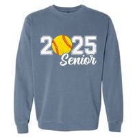 Class Of 2025 Softball Senior Retro Senior 2025 Softball Garment-Dyed Sweatshirt
