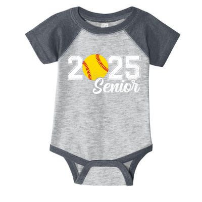 Class Of 2025 Softball Senior Retro Senior 2025 Softball Infant Baby Jersey Bodysuit