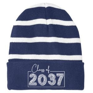 Class Of 2037 Grow With Me Striped Beanie with Solid Band