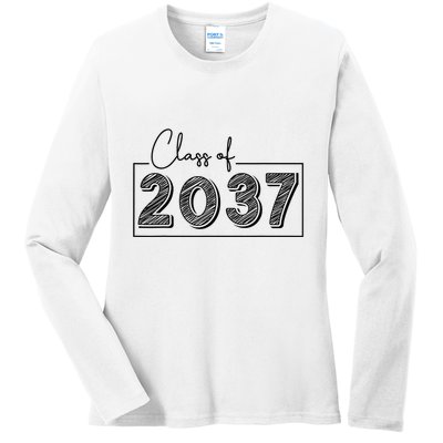 Class Of 2037 Grow With Me Ladies Long Sleeve Shirt
