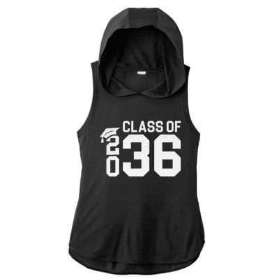 Class Of 2036 Grow With Me Kindergarten Back To School Ladies PosiCharge Tri-Blend Wicking Draft Hoodie Tank