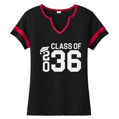 Class Of 2036 Grow With Me Kindergarten Back To School Ladies Halftime Notch Neck Tee