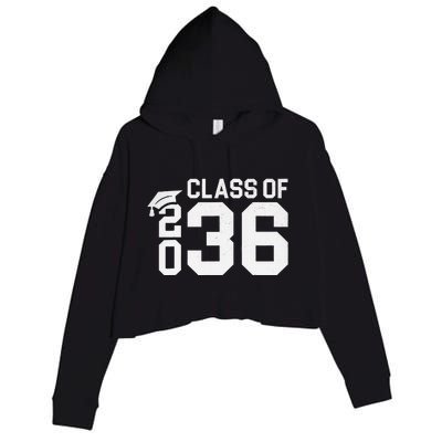 Class Of 2036 Grow With Me Kindergarten Back To School Crop Fleece Hoodie