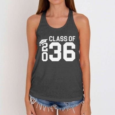 Class Of 2036 Grow With Me Kindergarten Back To School Women's Knotted Racerback Tank