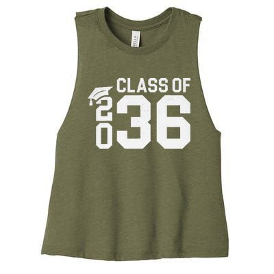 Class Of 2036 Grow With Me Kindergarten Back To School Women's Racerback Cropped Tank