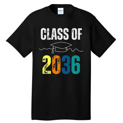 Class Of 2036 Grow With Me First Day Kindergarten Graduation Tall T-Shirt