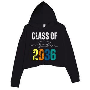 Class Of 2036 Grow With Me First Day Kindergarten Graduation Crop Fleece Hoodie