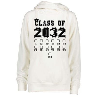 Class Of 2032 Grow With Me First Day Of School Check Mark Womens Funnel Neck Pullover Hood