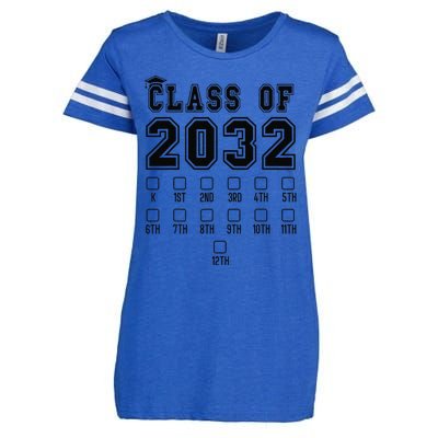 Class Of 2032 Grow With Me First Day Of School Check Mark Enza Ladies Jersey Football T-Shirt