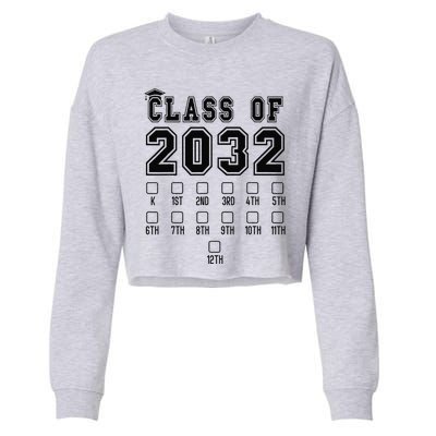 Class Of 2032 Grow With Me First Day Of School Check Mark Cropped Pullover Crew