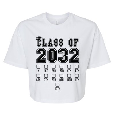 Class Of 2032 Grow With Me First Day Of School Check Mark Bella+Canvas Jersey Crop Tee