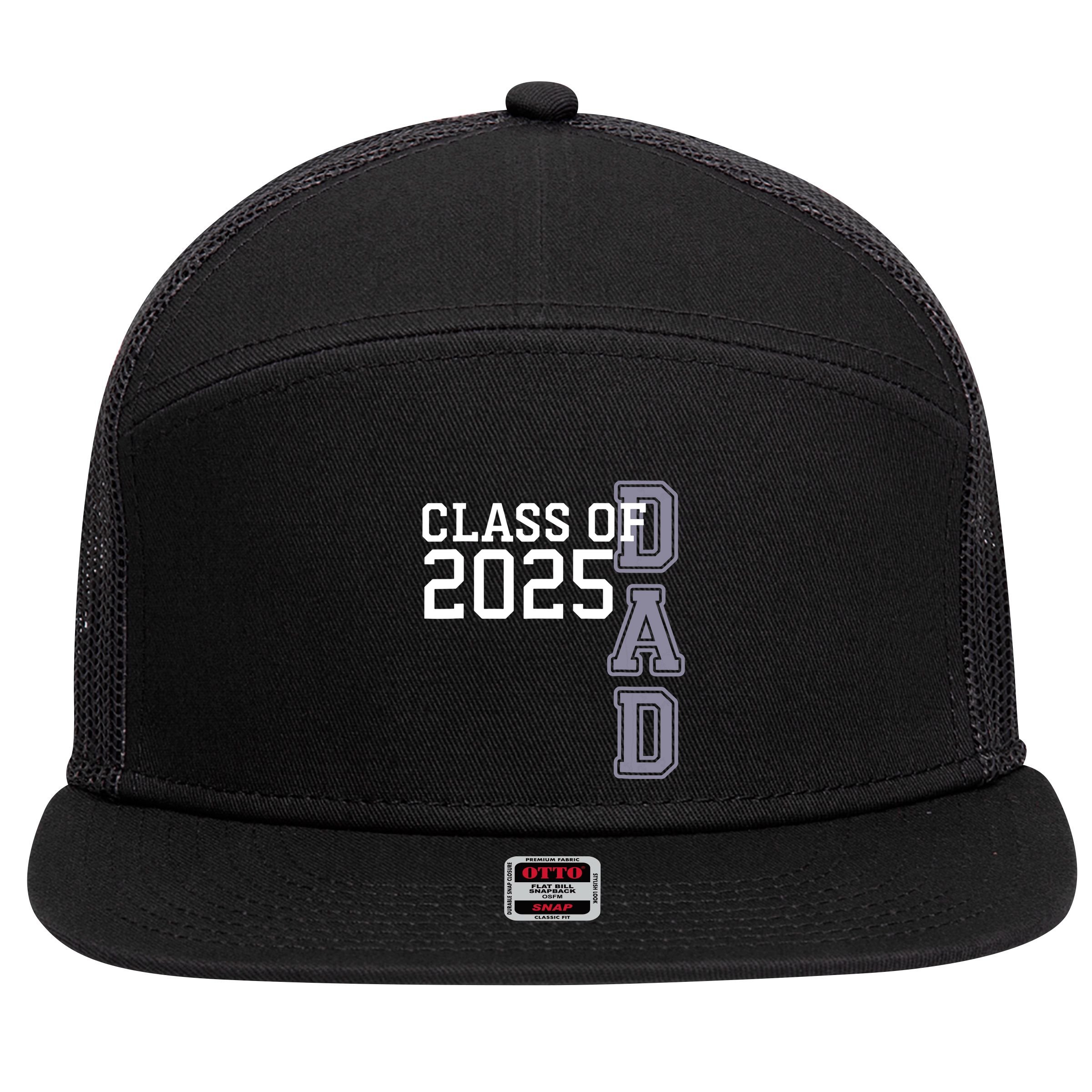 Class Of 2025 Dad 7 Panel Mesh Trucker Snapback Hat