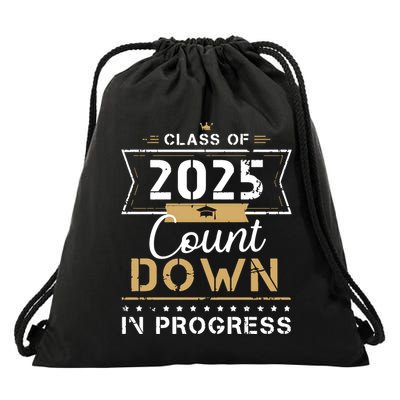 Class Of 2025 Count Down Vintage First Day Senior 25 Hoodie Drawstring Bag
