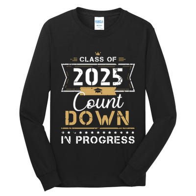 Class Of 2025 Count Down Vintage First Day Senior 25 Hoodie Tall Long Sleeve T-Shirt