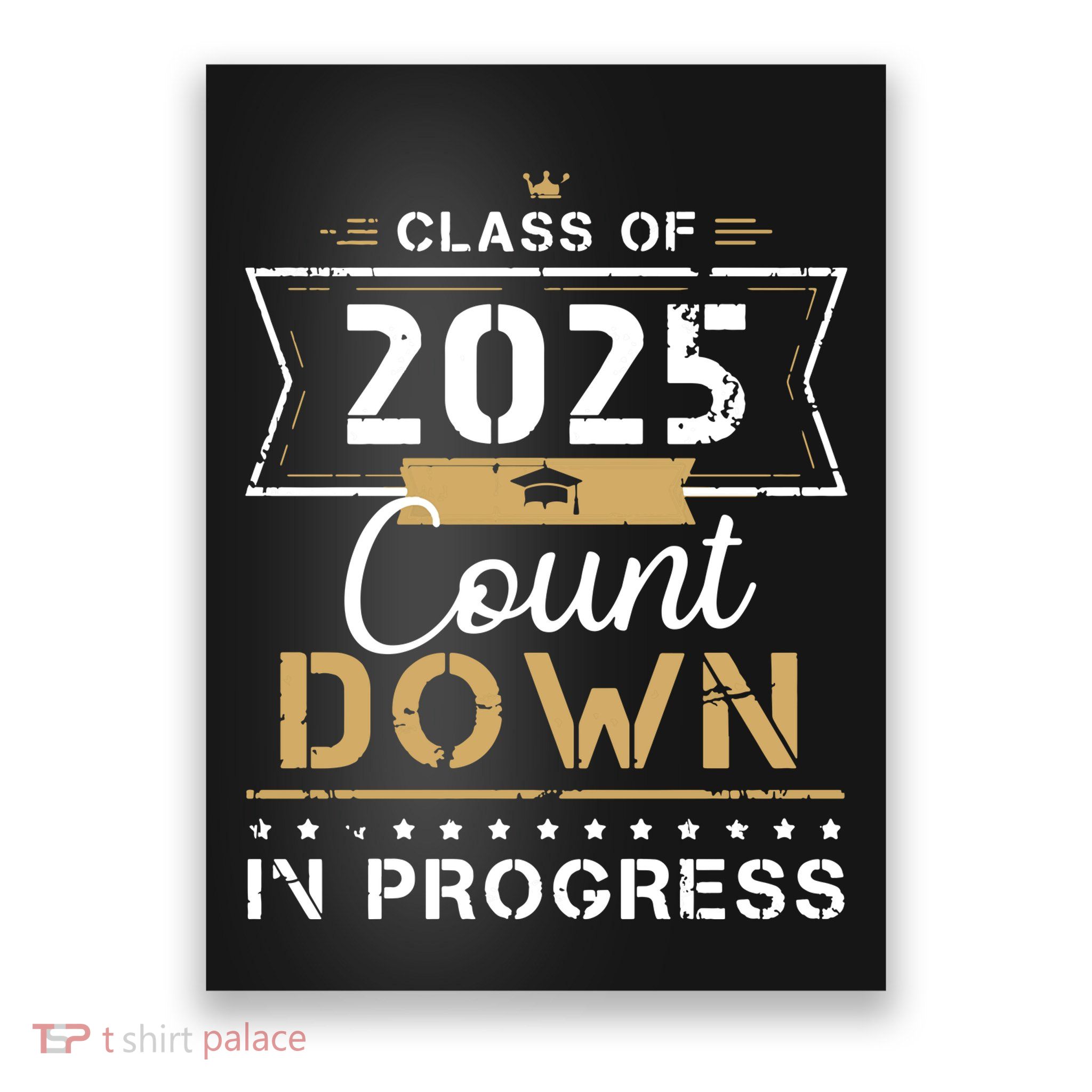 Class Of 2025 Count Down Vintage First Day Senior 25 Hoodie Poster
