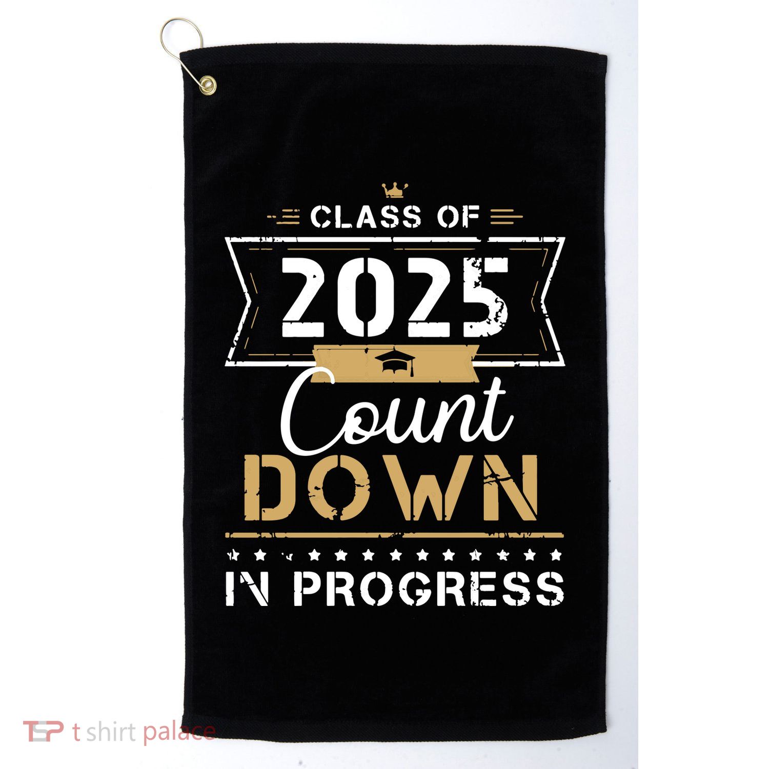 Class Of 2025 Count Down Vintage First Day Senior 25 Hoodie Golf Towel