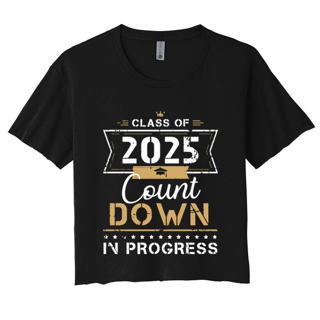 Class Of 2025 Count Down Vintage First Day Senior 25 Hoodie Crop Top