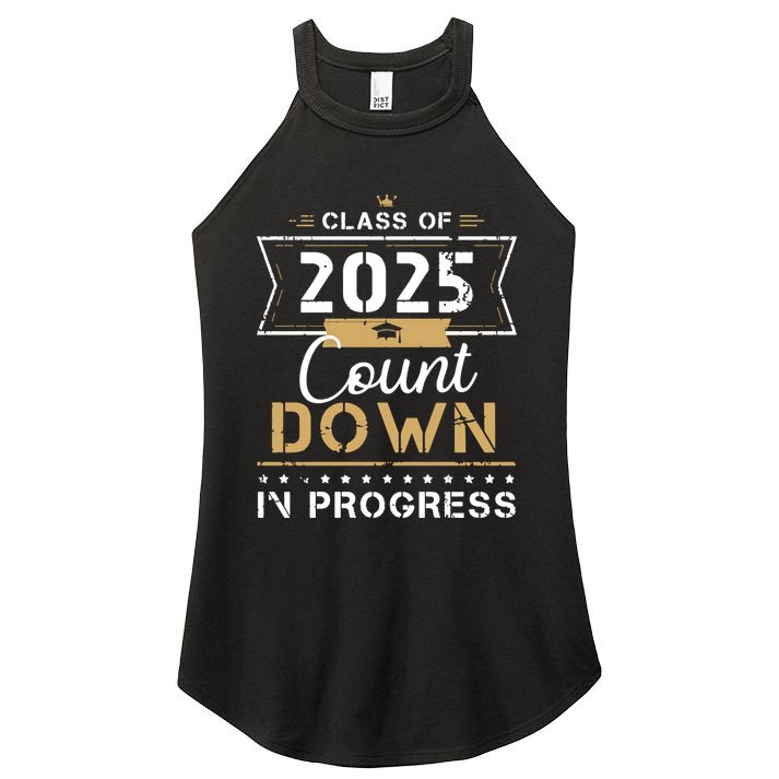 Class Of 2025 Count Down Vintage First Day Senior 25 Hoodie Women's Perfect Tri Rocker Tank