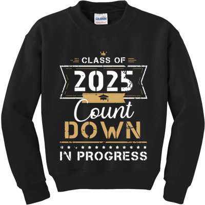 Class Of 2025 Count Down Vintage First Day Senior 25 Hoodie Kids Sweatshirt