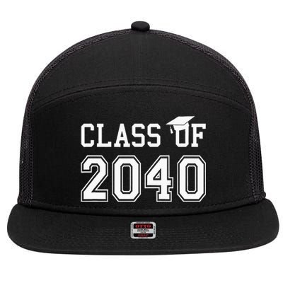 Class Of 2040 Graduation Hat Gift Future School Graduate 7 Panel Mesh Trucker Snapback Hat