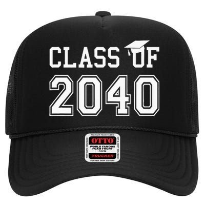 Class Of 2040 Graduation Hat Gift Future School Graduate High Crown Mesh Back Trucker Hat