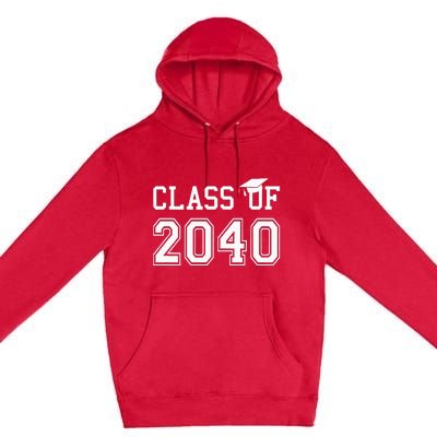 Class Of 2040 Graduation Hat Gift Future School Graduate Premium Pullover Hoodie