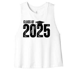 Class Of 2025 Congrats Grad 2025 Congratulations Graduate Gift Women's Racerback Cropped Tank