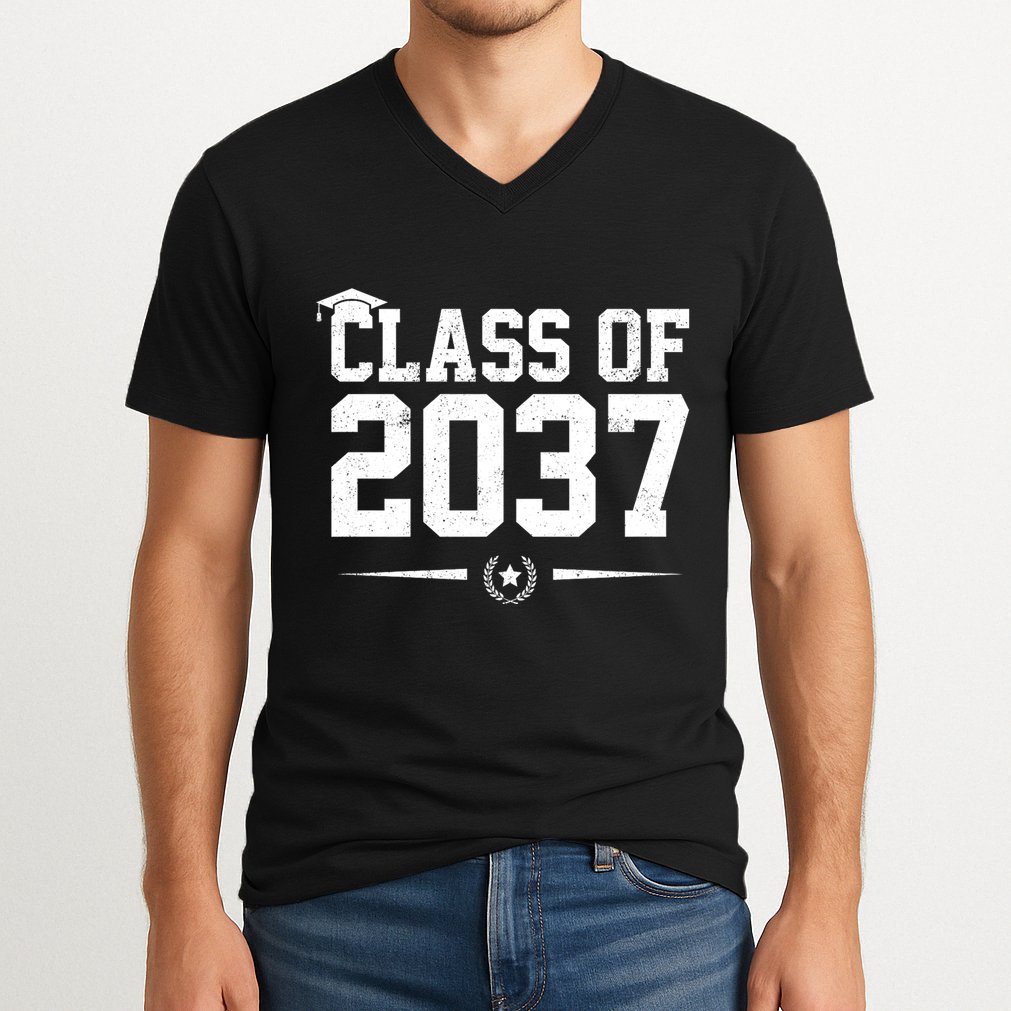 Class Of 2037 Grow With Me V-Neck T-Shirt