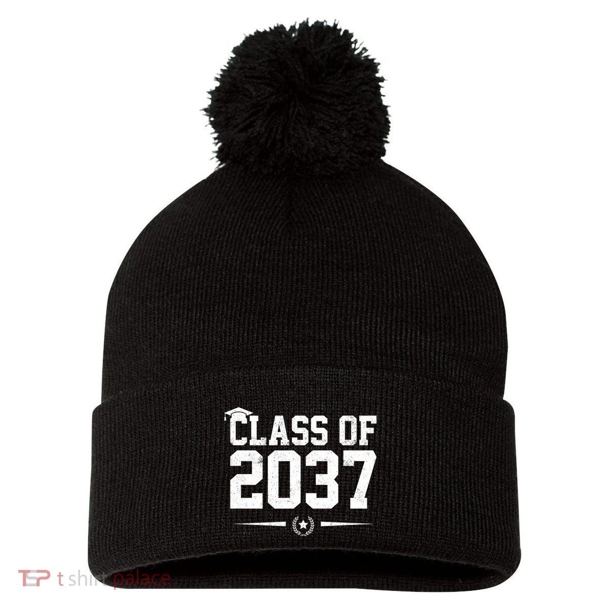 Class Of 2037 Grow With Me Pom Pom 12in Knit Beanie