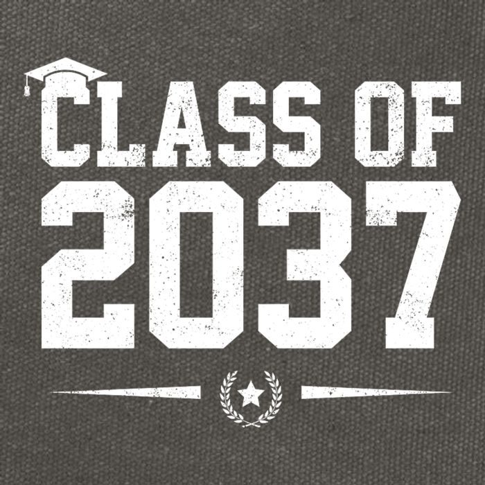 Class Of 2037 Grow With Me Cotton Canvas Backpack