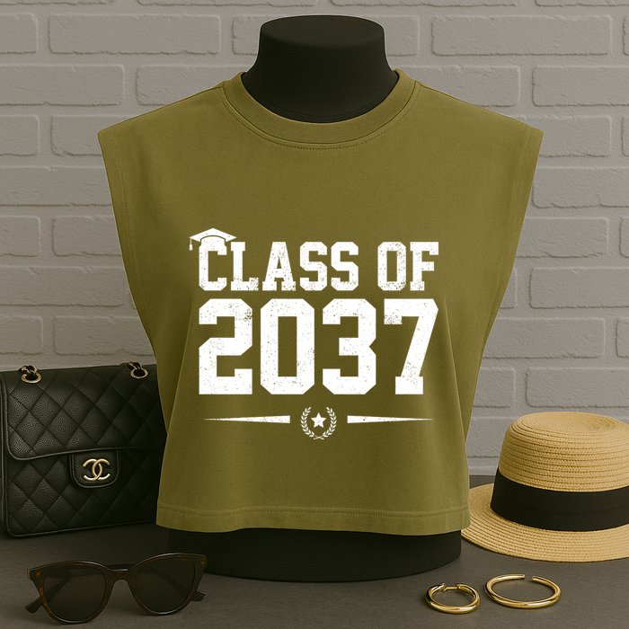 Class Of 2037 Grow With Me Garment-Dyed Women's Muscle Tee
